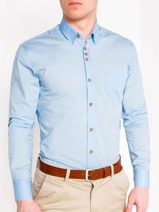 3704884 men s elegant shirt with long sleeves k302 light blue