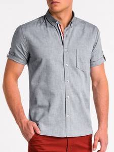 3705016 men s shirt with short sleeves k489 grey