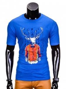 3706516 men s printed t shirt s813 blue
