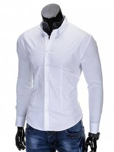 3706731 men s elegant shirt with long sleeves k219 white