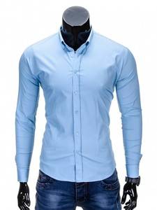3706732 men s elegant shirt with long sleeves k219 light blue
