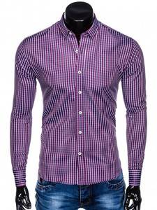 3705850 men s check shirt with long sleeves k441 red navy