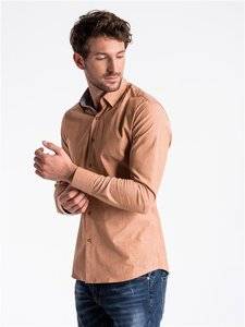 3901051 men s shirt with long sleeves k487 camel
