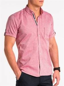 3901063 men s shirt with short sleeves k489 red