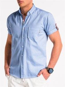 3901066 men s shirt with short sleeves k489 blue