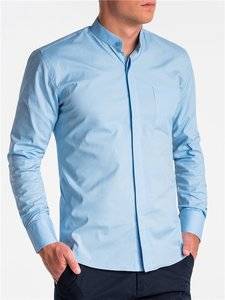 3901074 men s elegant shirt with long sleeves k508 light blue