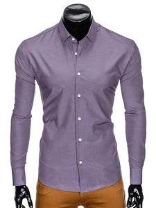 3901091 men s elegant shirt with long sleeves k424 violet