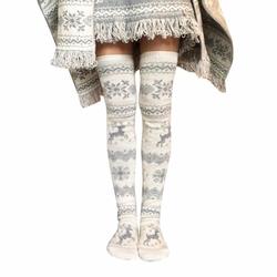 3969834 muqgew new arrival women christmas thigh high long stockings knit over knee socks xmas winter